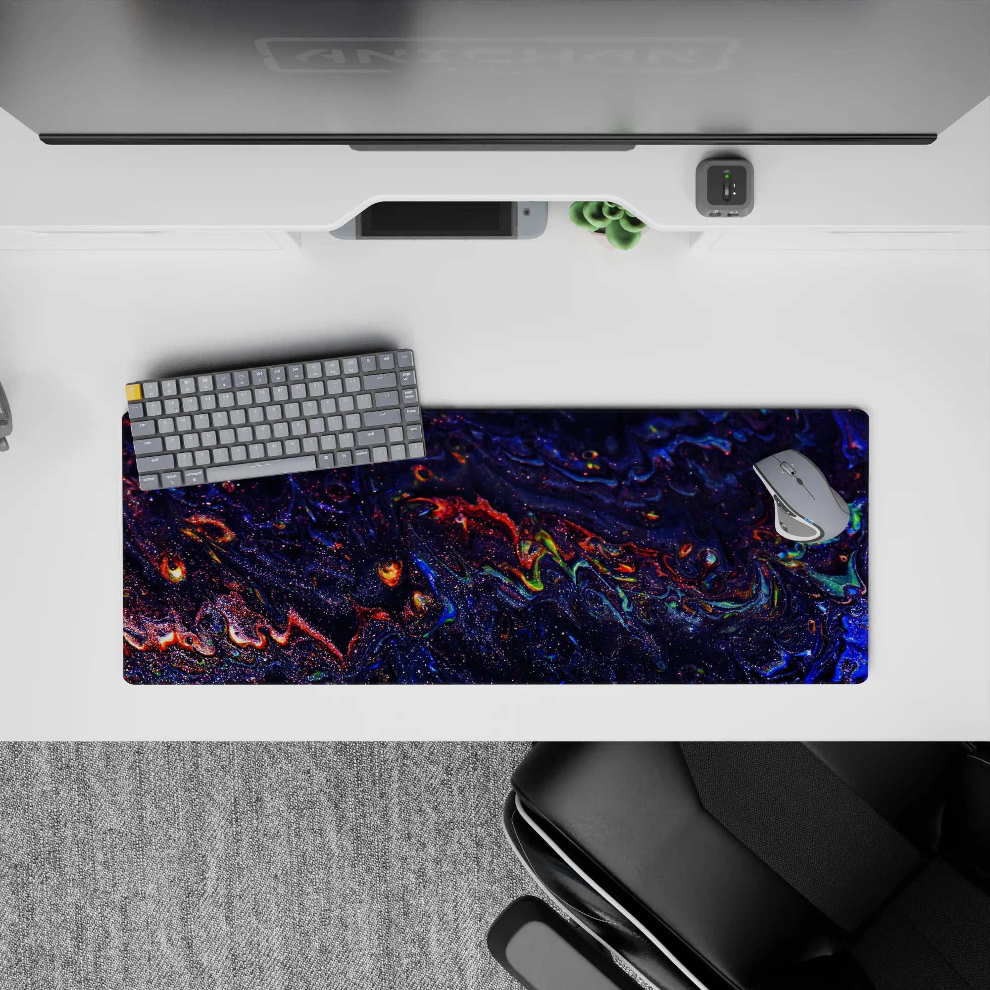 Liquid Abstract Deskmat | Mousepad | Deskpad - Cosmic Swirl - AniChan