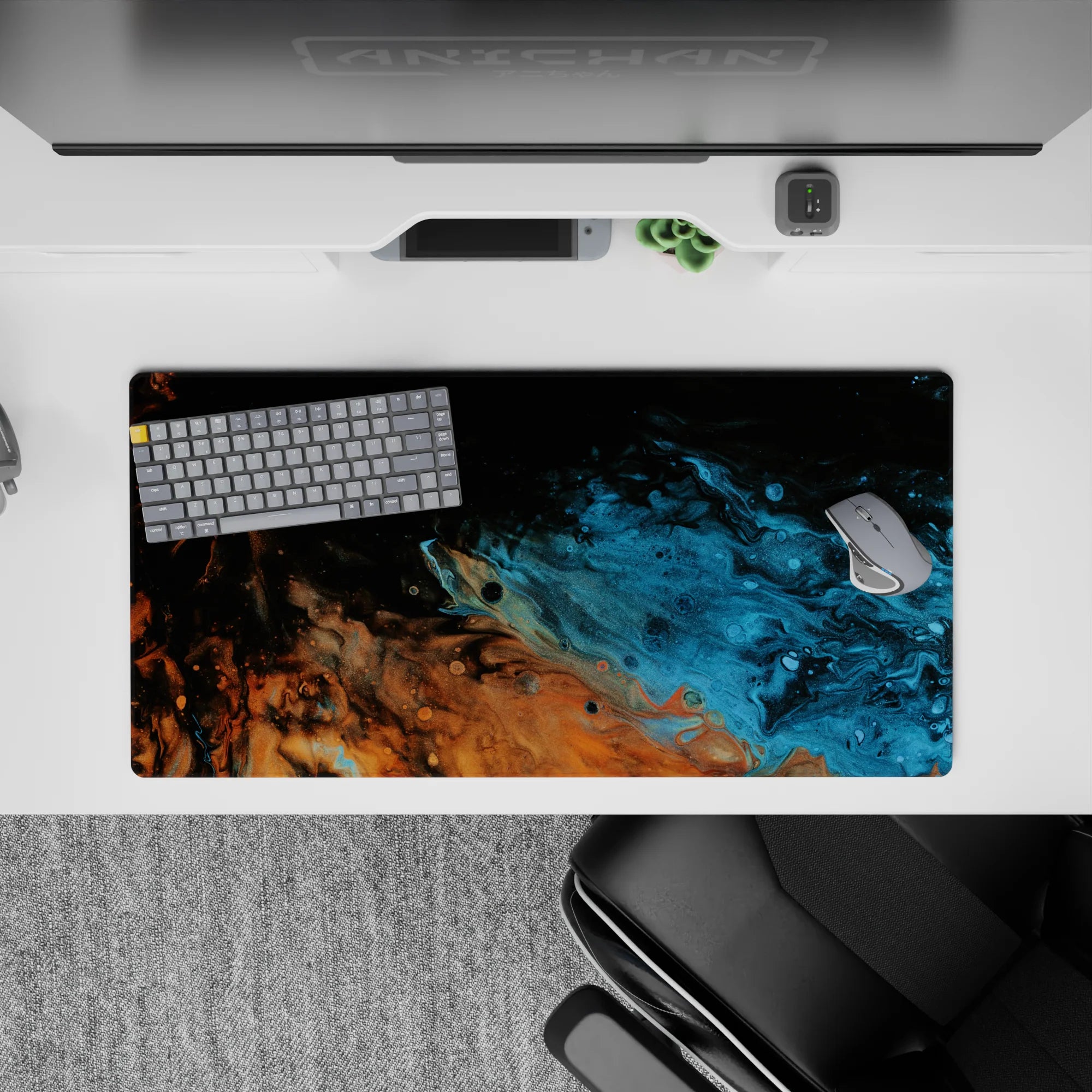 Liquid Abstract Deskmat | Mousepad | Deskpad - Galactic Swirl - AniChan