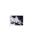 14x10 inches classic anime girl mouse pad with silver-haired angel in space and floating astronaut.