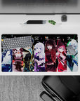 32x16 inches anime mouse pad in icy whites, candy reds, violets and electric greens, flirty vibe.