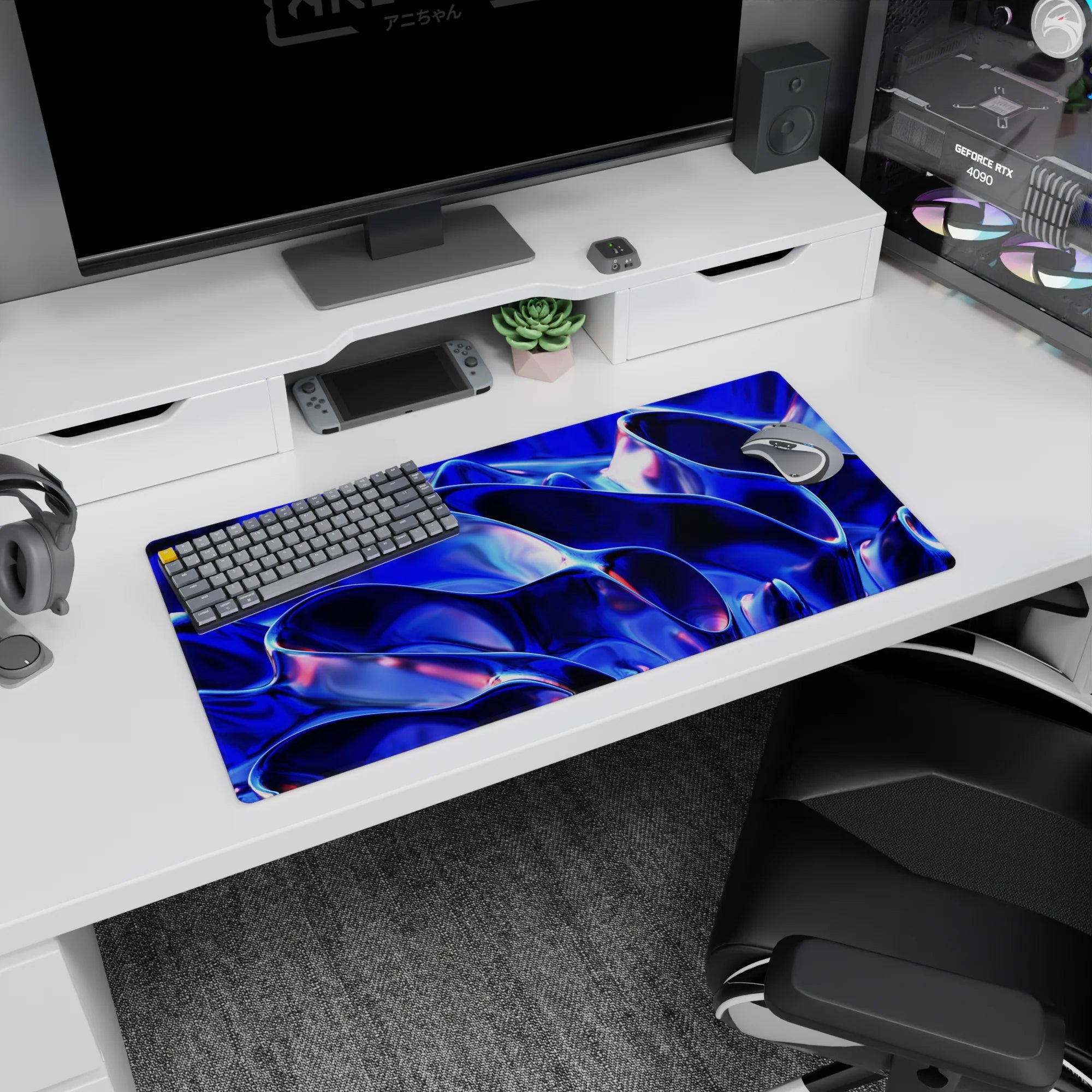 Liquid Abstract Deskmat | Mousepad | Deskpad - Electric Wave - AniChan