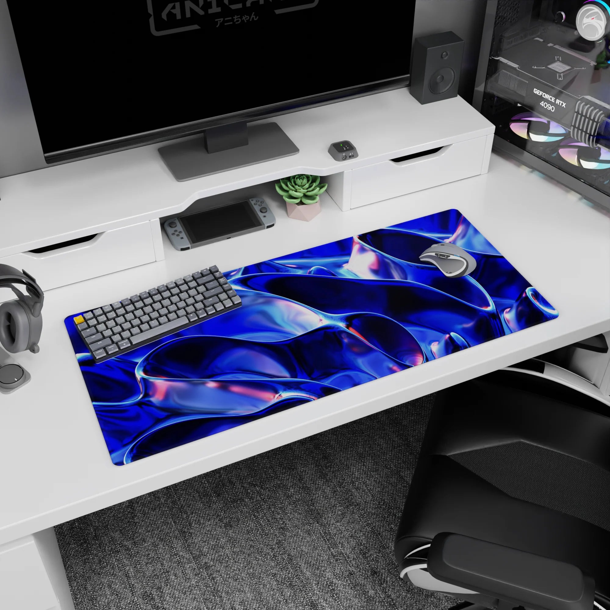 Liquid Abstract Deskmat | Mousepad | Deskpad - Electric Wave - AniChan