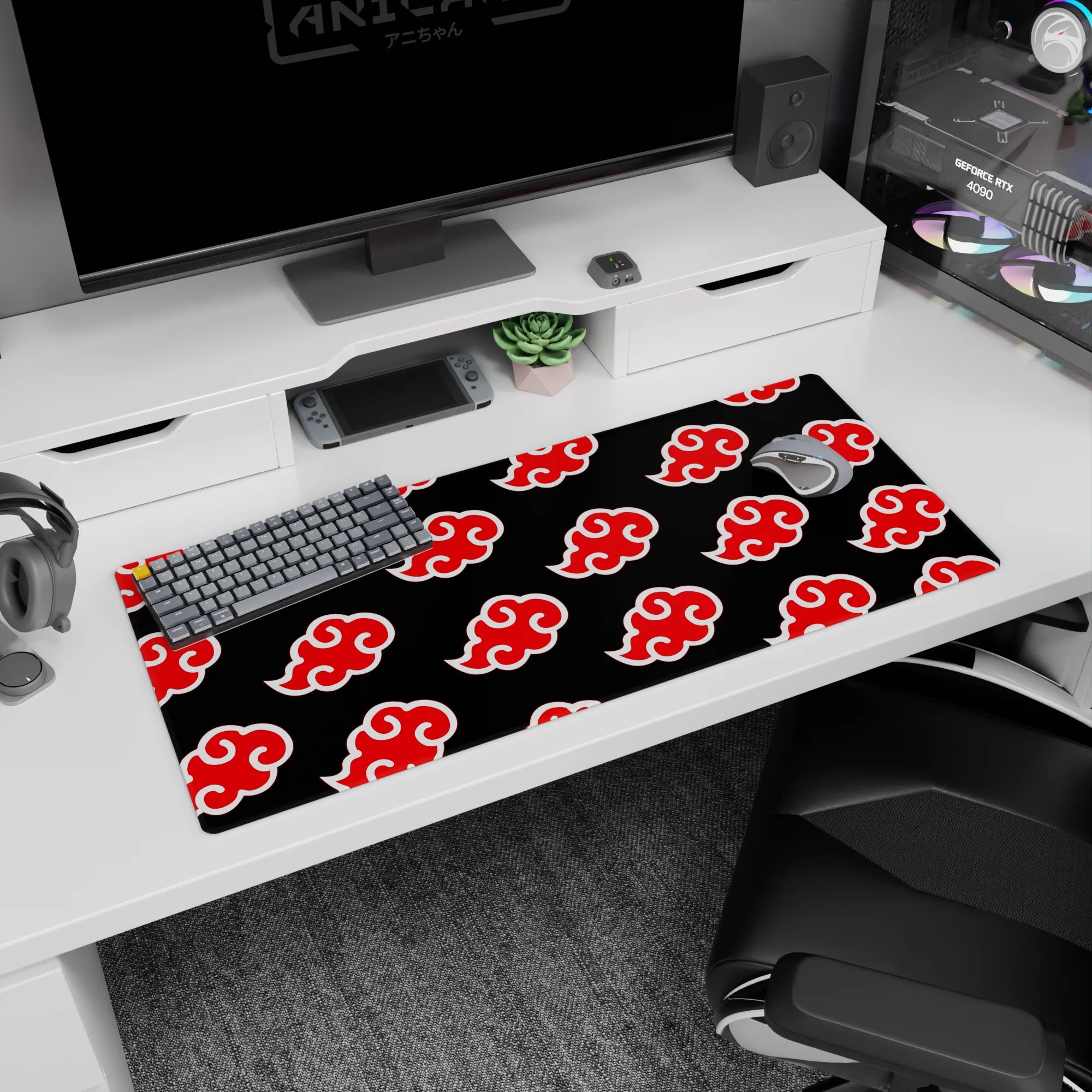 Naruto Deskmat | Mousepad | Deskpad - Akatsuki Cloud Pattern - AniChan