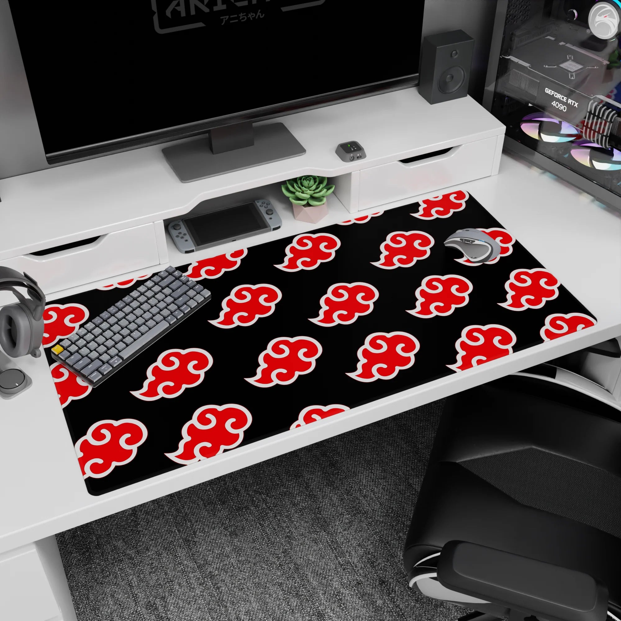 Naruto Deskmat | Mousepad | Deskpad - Akatsuki Cloud Pattern - AniChan