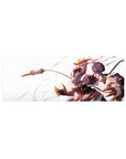 32x12 inches anime mouse pad with Astraea charging in gold armor, motion ribbons and sparks.