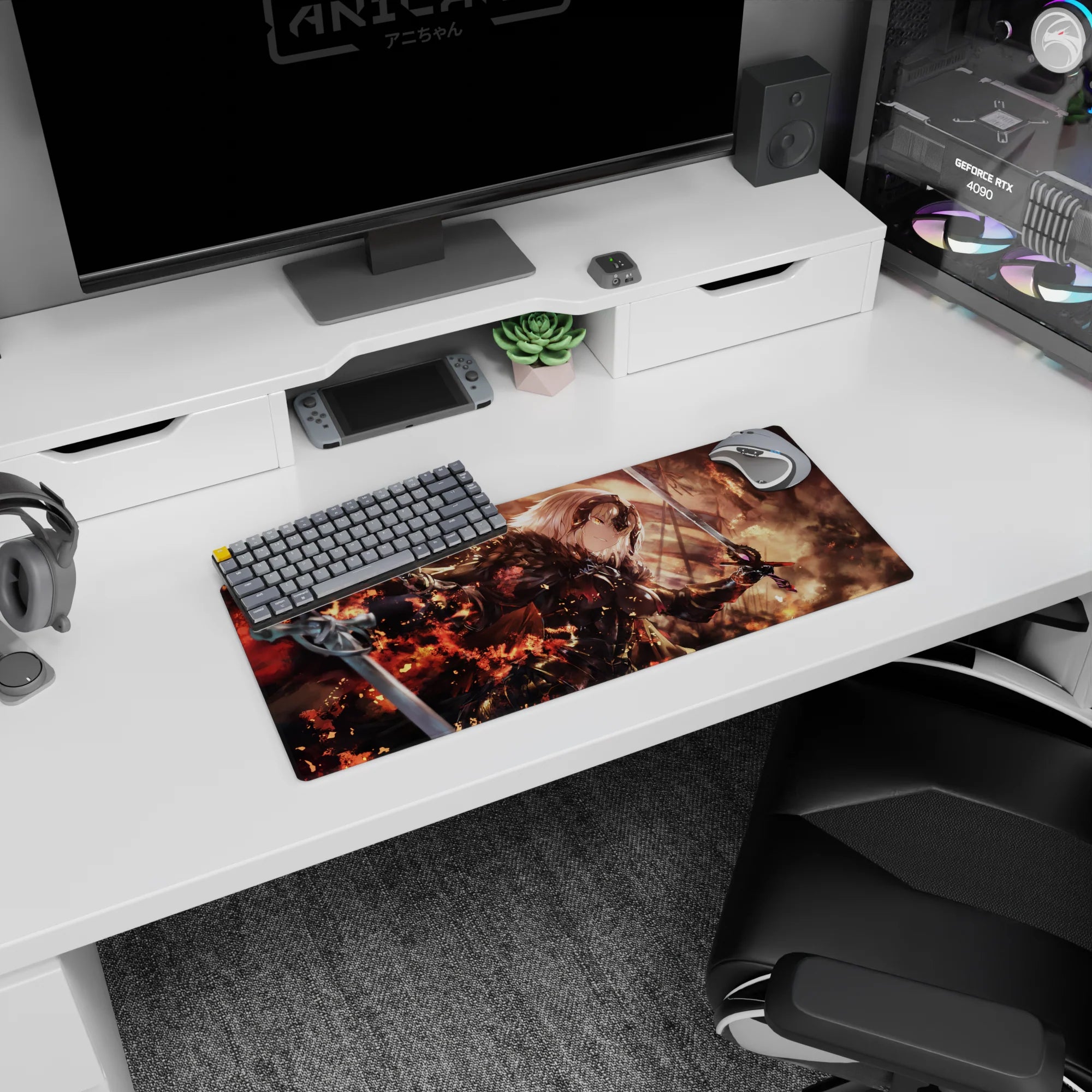 Fate Grand Order Deskmat | Mousepad | Deskpad - Blazing Jeanne d&#39;Arc - AniChan