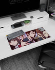 Chainsaw Man anime mouse pad 28x12 inches featuring Himeno, Aki, Makima, and eyeball devil scene.