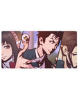 Chainsaw Man anime mouse pad 32x16 inches with manga panels, devil eye, blade, and sleek desk style.