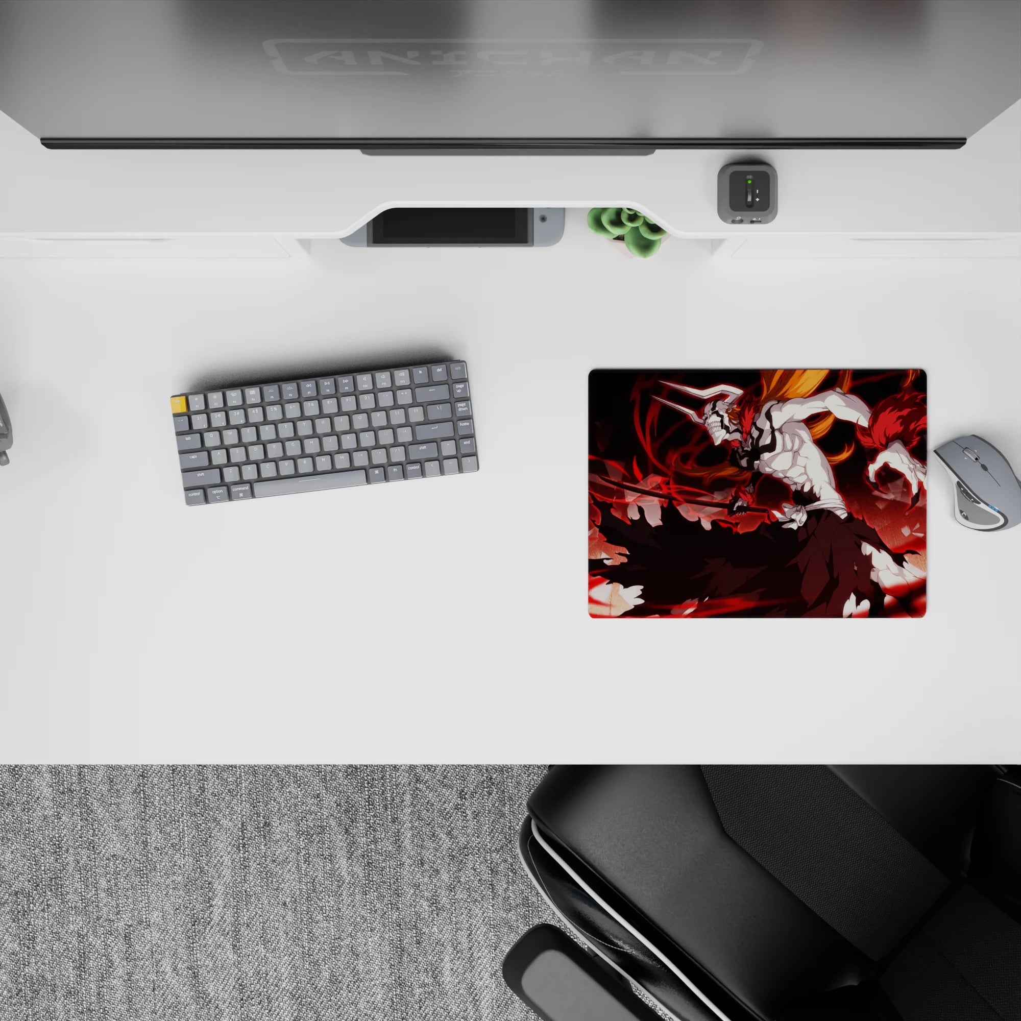 Ichigo's Vasto Lorde form from Bleach on a 14x10 inch anime mouse pad, featuring a dynamic and chaotic design.