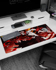 Anime desk pad 36x16 inches featuring Ichigo's Vasto Lorde form from Bleach, showcasing intense energy and vivid colors.