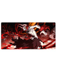 Ichigo's Vasto Lorde form from Bleach on a 32x16 inch anime mouse pad, featuring intense red energy and shattered glass.