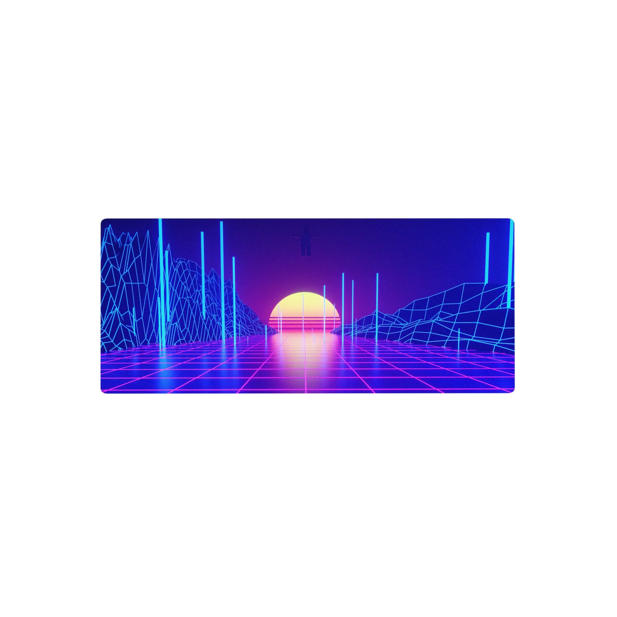 Retrowave-Vaporwave Deskmat | Mousepad | Deskpad - Virtual Sunset - AniChan