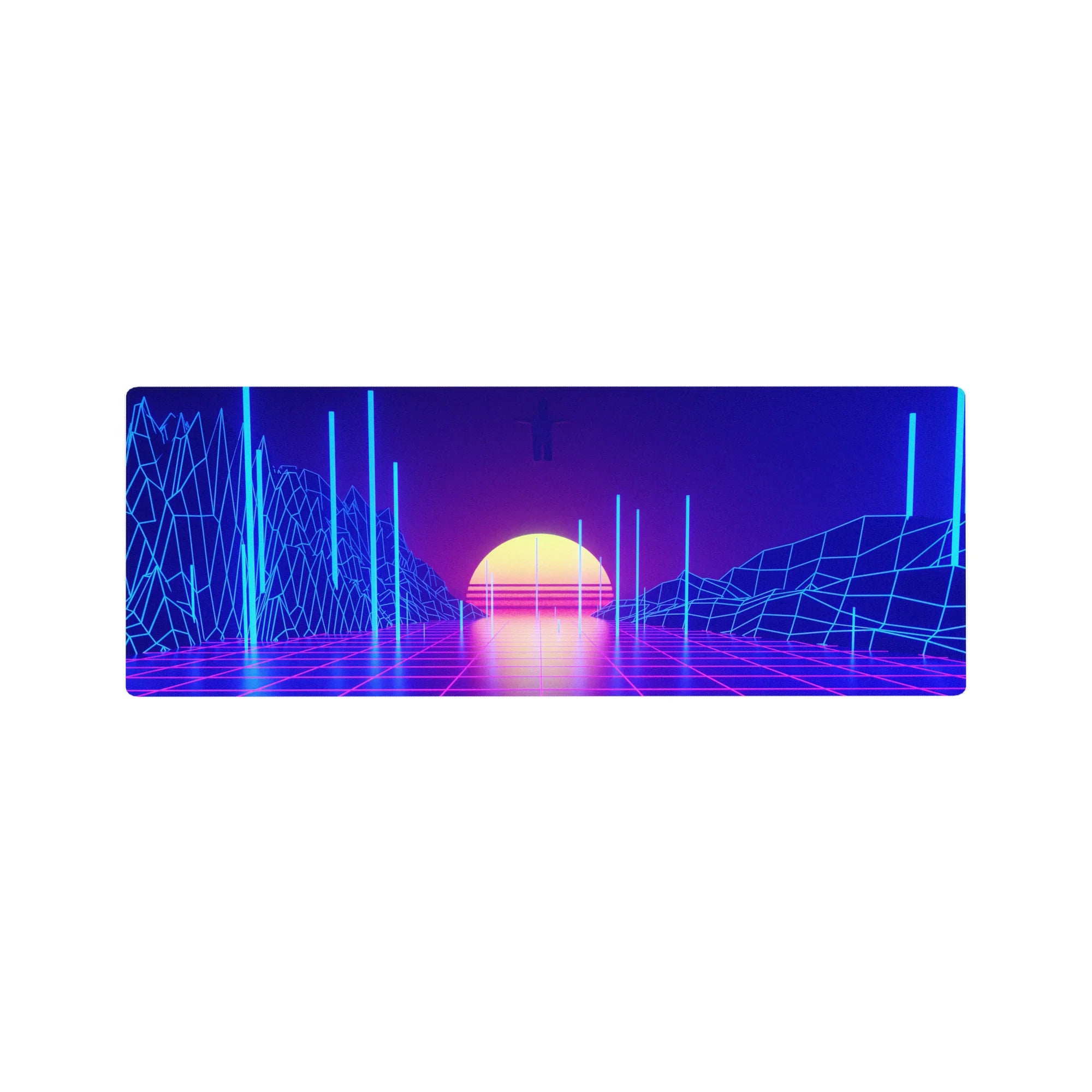 Retrowave-Vaporwave Deskmat | Mousepad | Deskpad - Virtual Sunset - AniChan