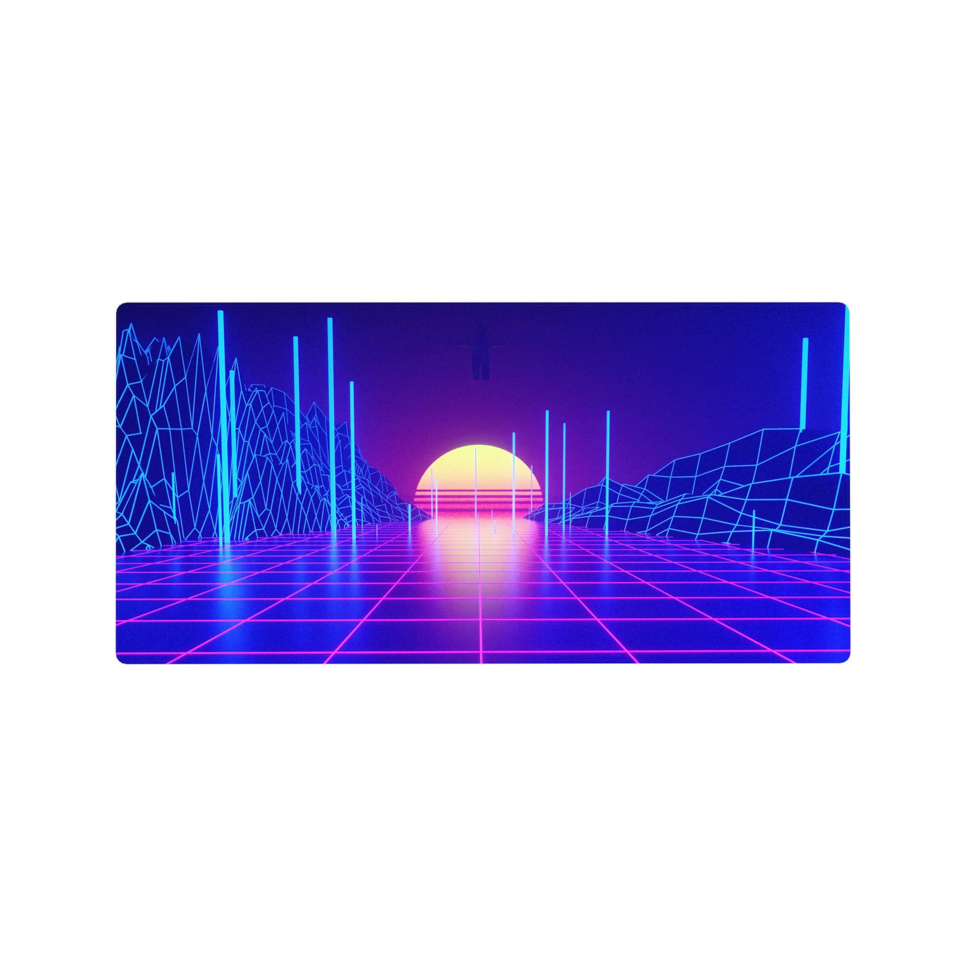 Retrowave-Vaporwave Deskmat | Mousepad | Deskpad - Virtual Sunset - AniChan