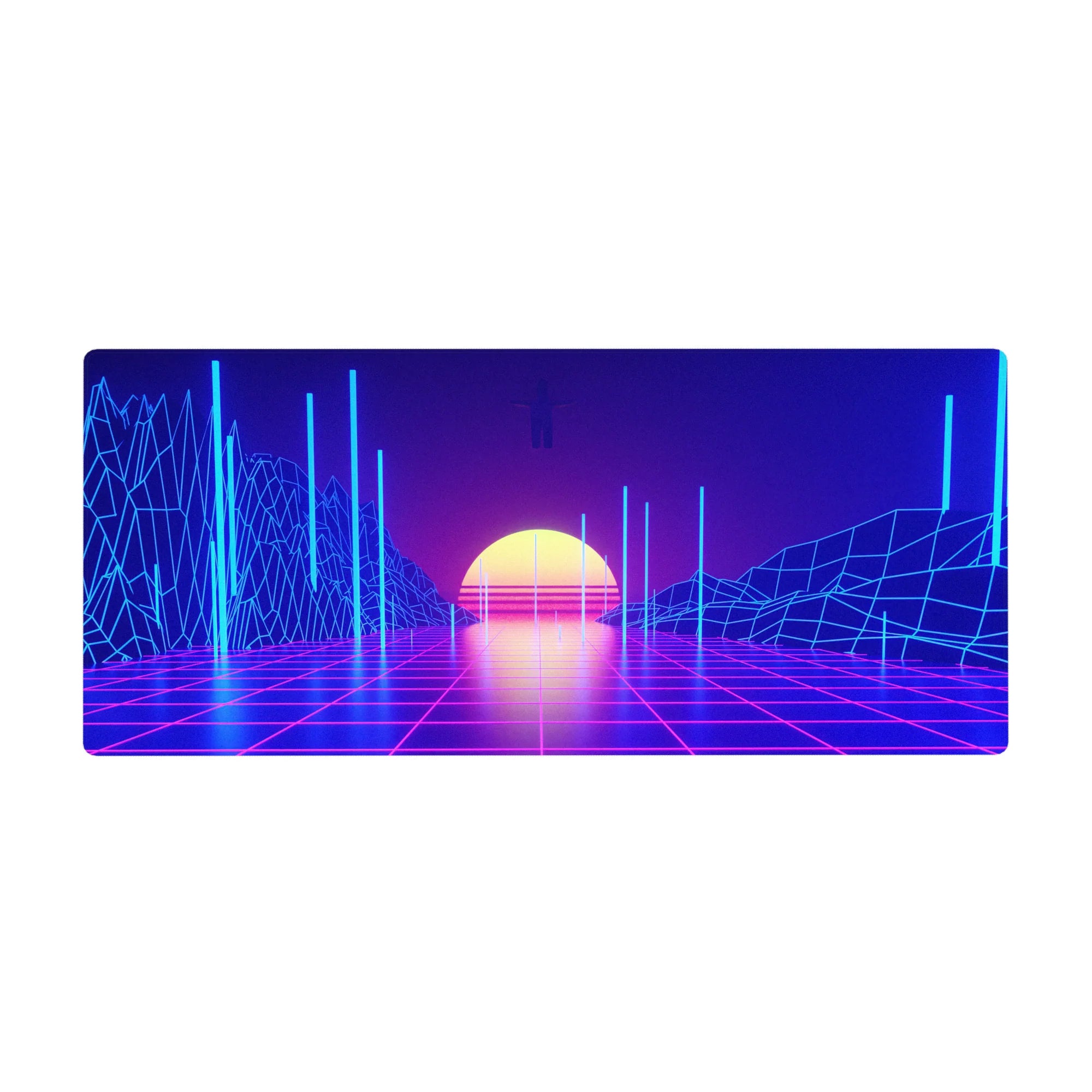 Retrowave-Vaporwave Deskmat | Mousepad | Deskpad - Virtual Sunset - AniChan