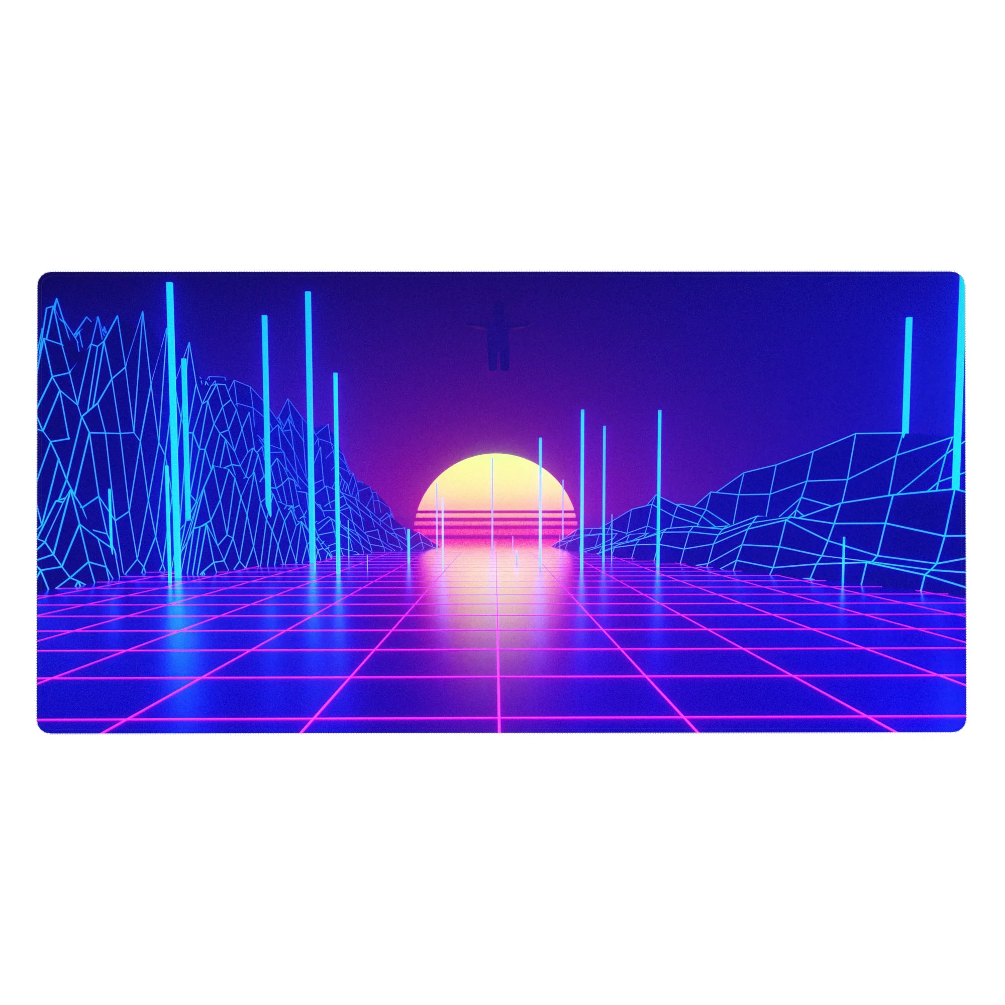 Retrowave-Vaporwave Deskmat | Mousepad | Deskpad - Virtual Sunset - AniChan