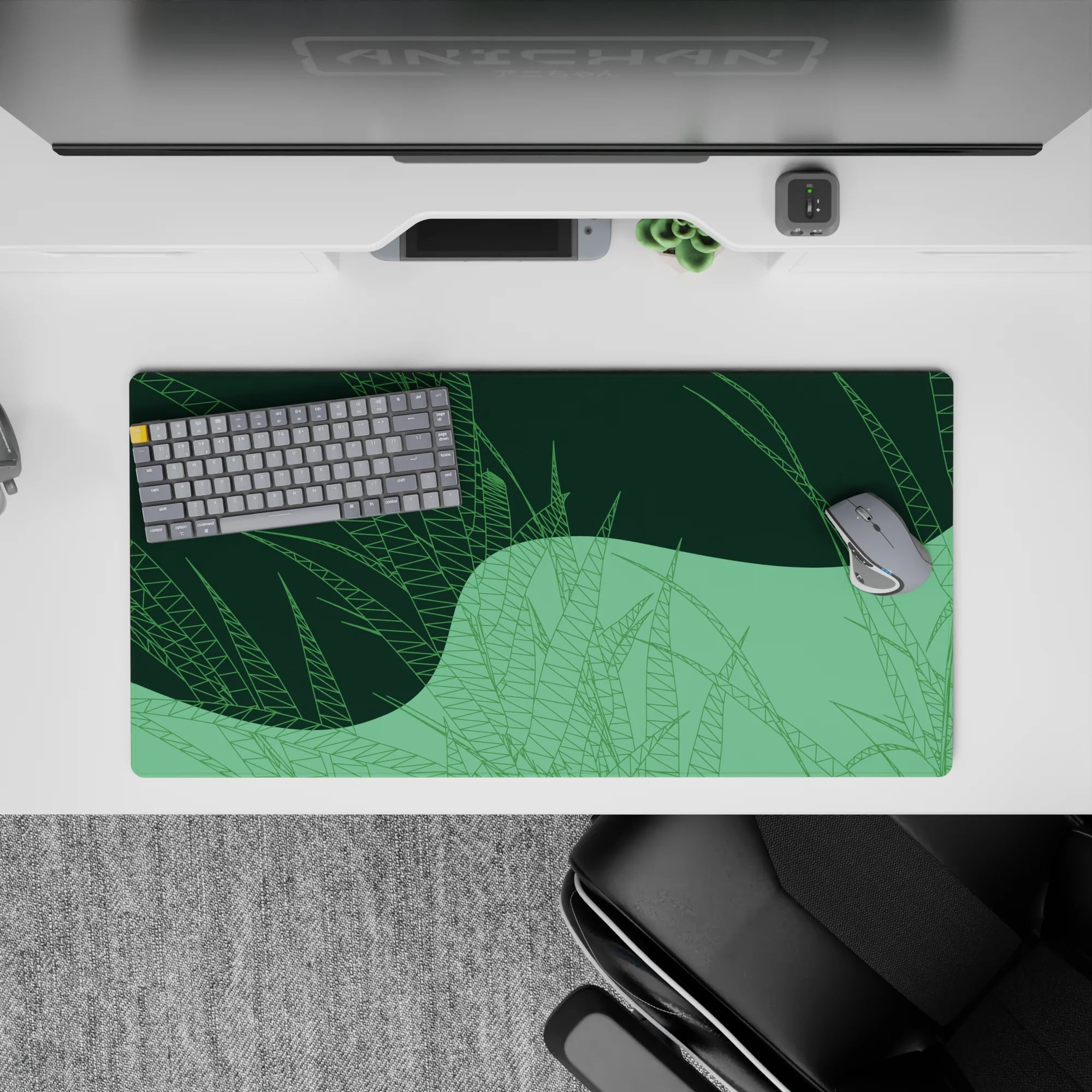 Abstract Deskmat | Mousepad | Deskpad - Geo Grass Flow - AniChan