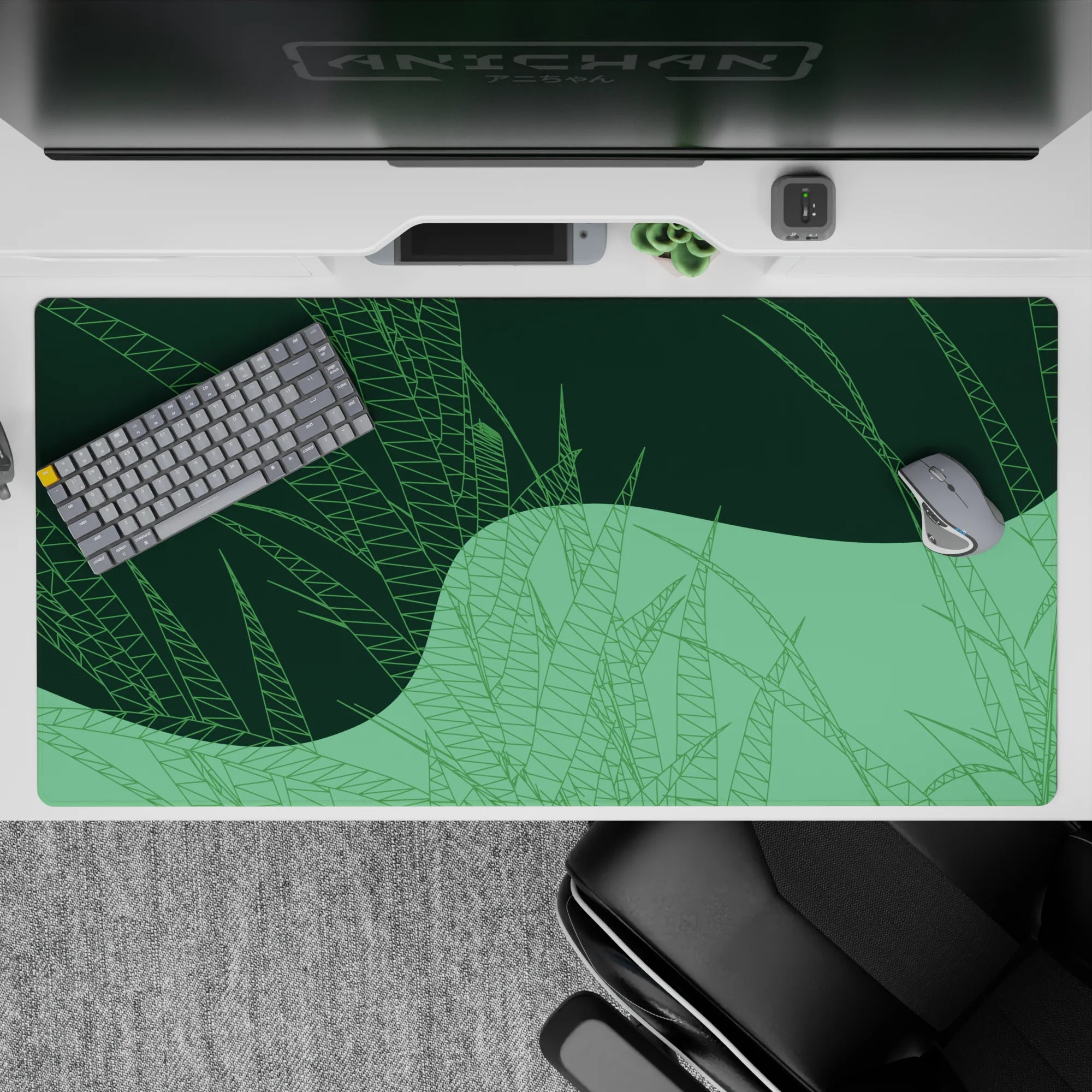 Abstract Deskmat | Mousepad | Deskpad - Geo Grass Flow - AniChan