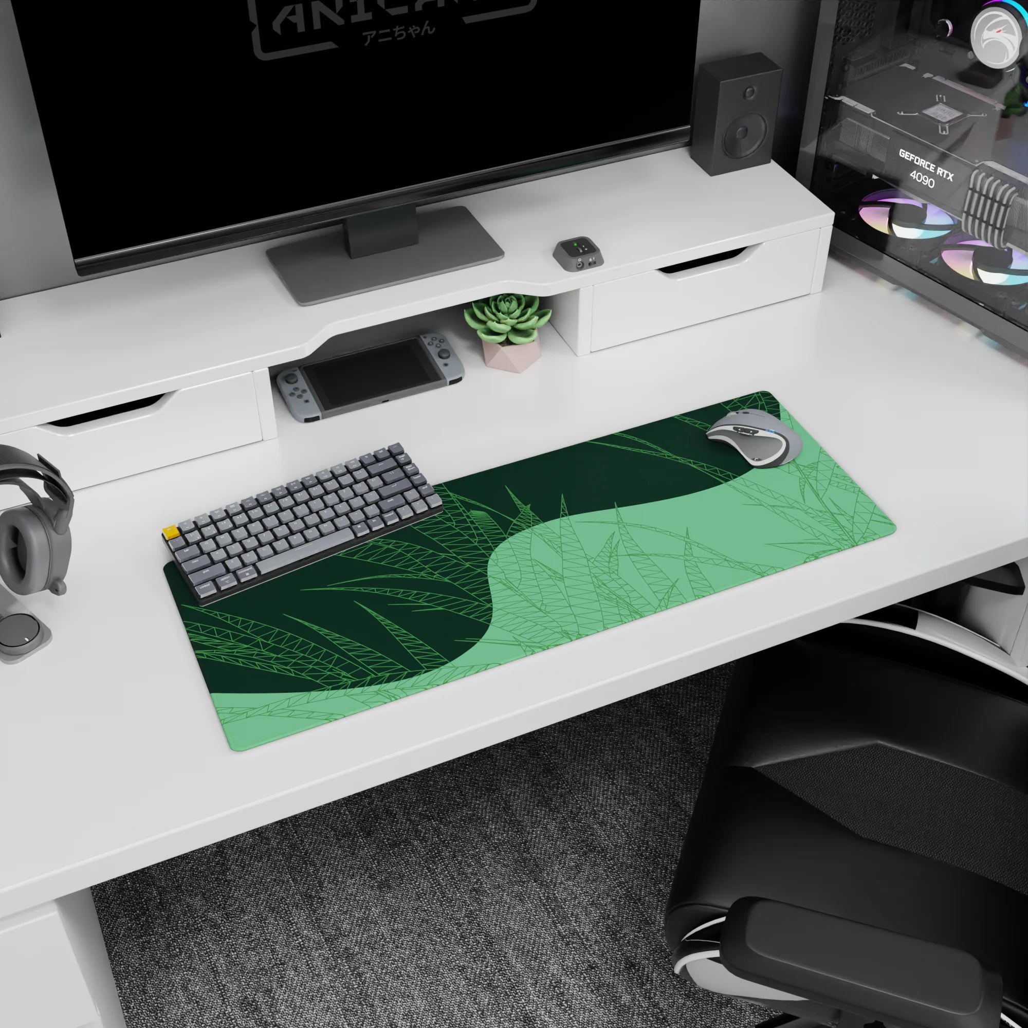 Abstract Deskmat | Mousepad | Deskpad - Geo Grass Flow - AniChan