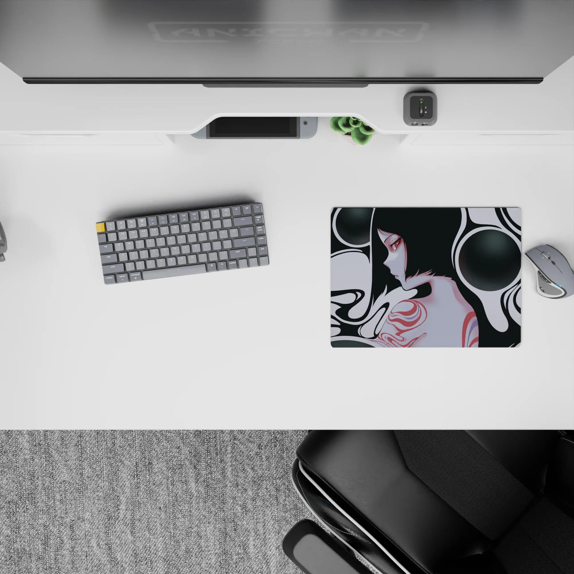 Liquid Abstract Deskmat | Mousepad | Deskpad - Dreamscape Silhouette - AniChan