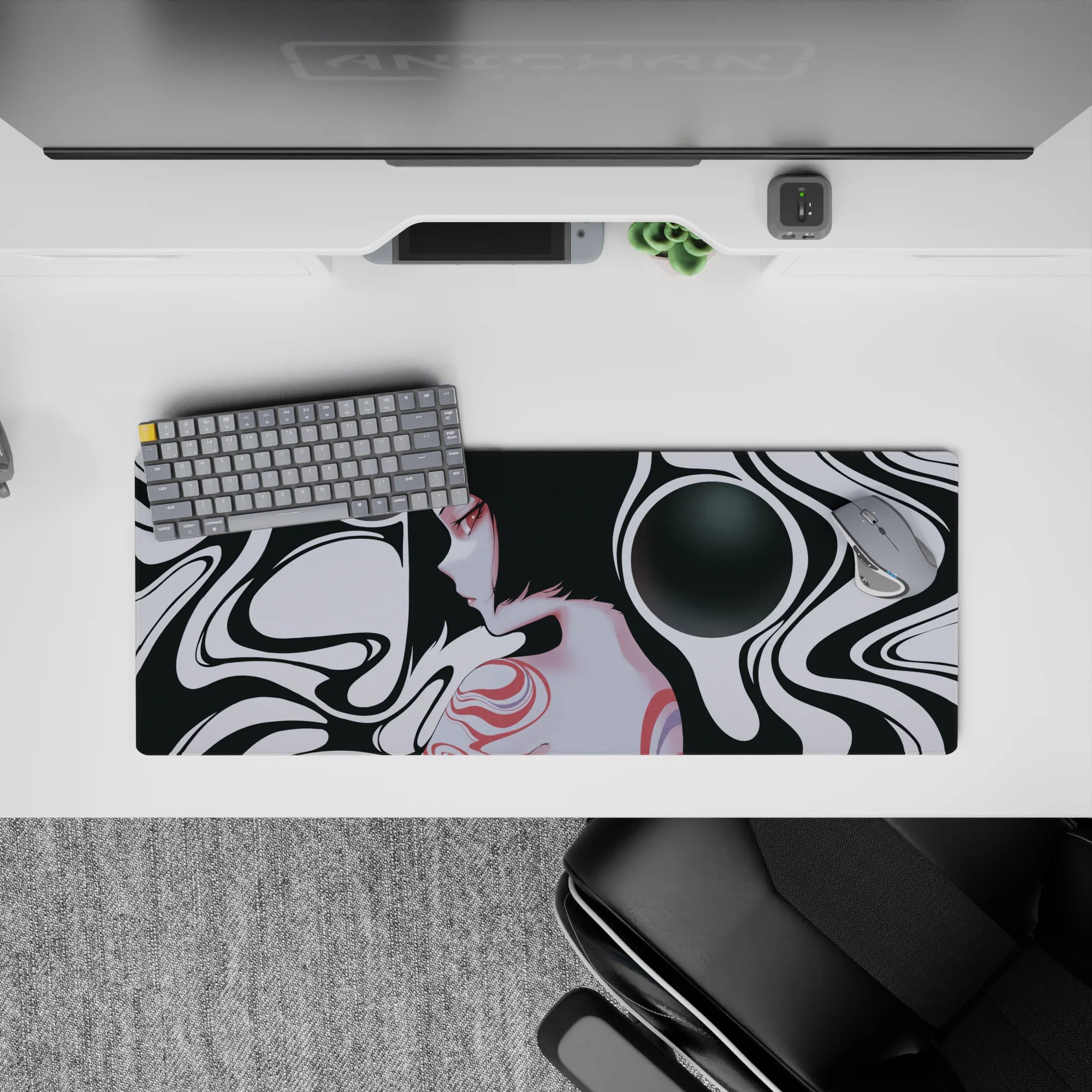 Liquid Abstract Deskmat | Mousepad | Deskpad - Dreamscape Silhouette - AniChan