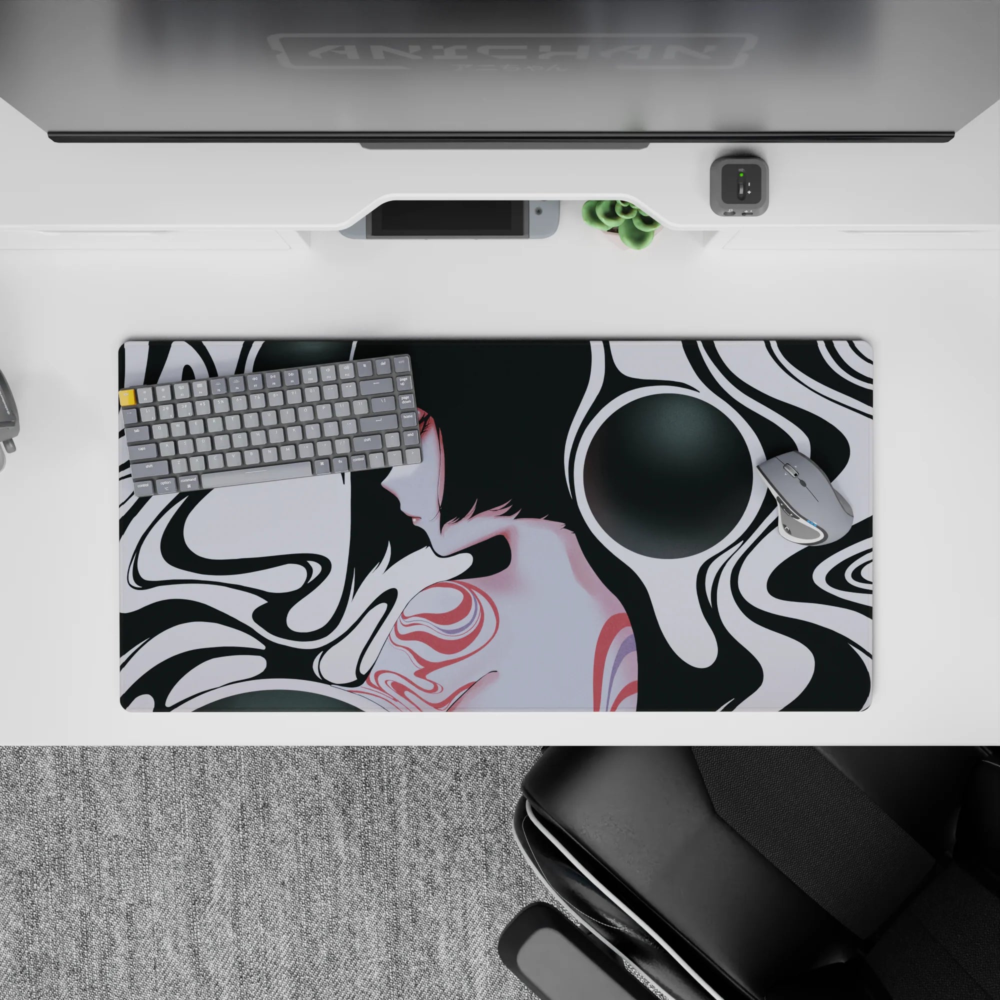 Liquid Abstract Deskmat | Mousepad | Deskpad - Dreamscape Silhouette - AniChan