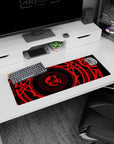 Anime mouse pad 32x12 inches featuring the Gremory magic circle from High School DxD, crimson symbols on a black background.