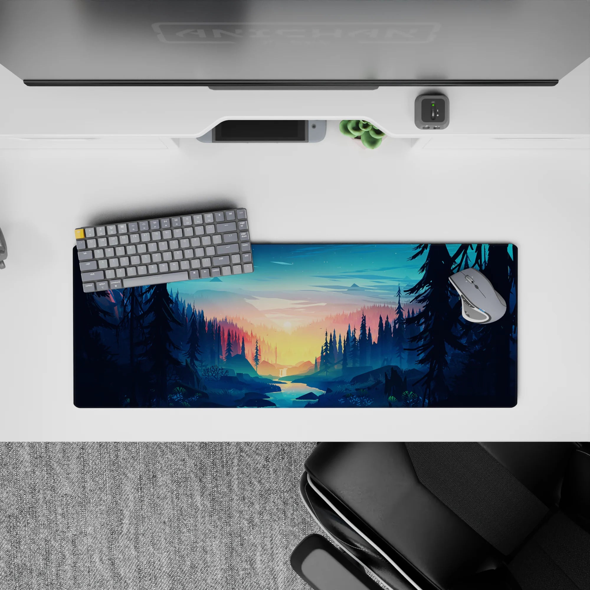 Vector Landscapes Deskmat | Mousepad | Deskpad - Golden Pines