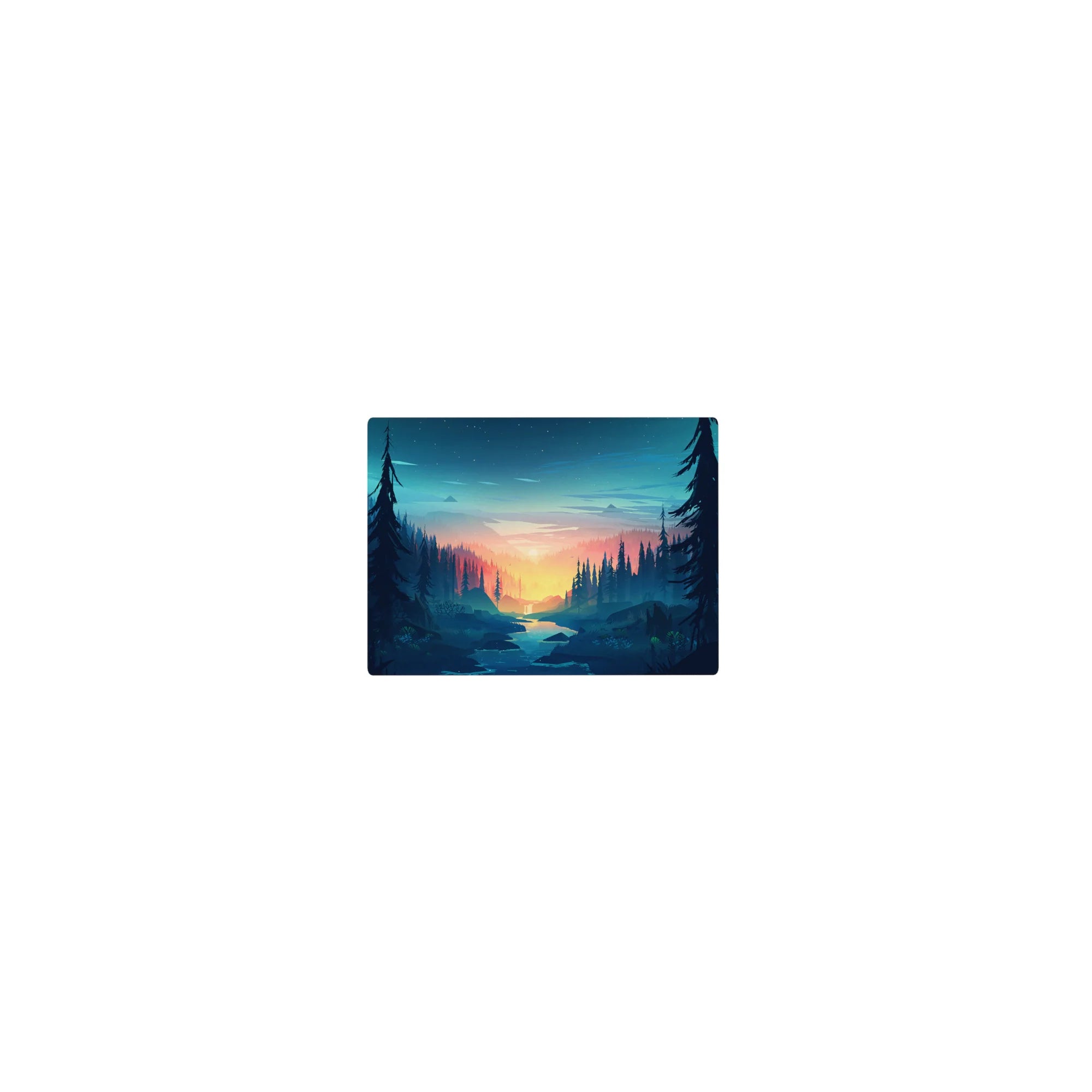 Vector Landscapes Deskmat | Mousepad | Deskpad - Golden Pines