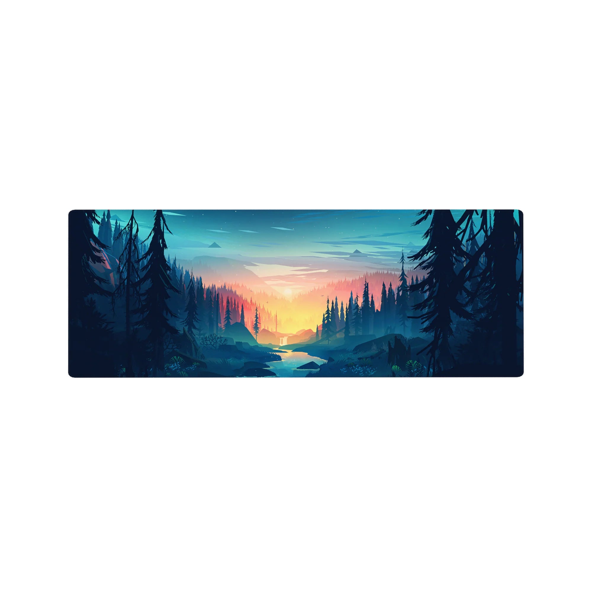 Vector Landscapes Deskmat | Mousepad | Deskpad - Golden Pines