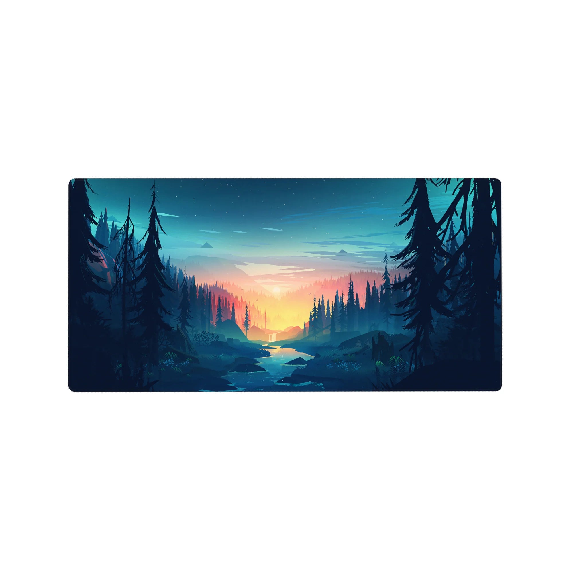 Vector Landscapes Deskmat | Mousepad | Deskpad - Golden Pines