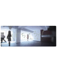 32x12 inches anime mouse pad with school hallway scene, blurred classmates, and bold handwritten Japanese text.