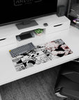 28x12 inches Naruto mouse pad showing Naruto mid-air strike, kunai flashing, cloak and bandage wraps in motion.