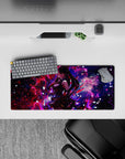 28x12 inches mouse pad showcasing Akame, cosmic power, and deadly focus for a bold, Black and red starlit warfare-inspired look.