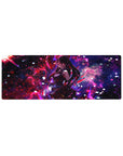 Compact 32x12 inches mouse pad with Akame, cosmic nebula tones, and deadly focus for an intense, Black and red Akame ga Kill look.