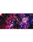 Mouse pad featuring Akame, 36x16 inches, with nebula tones and intense focus for a dramatic, Black and red Akame ga Kill design.