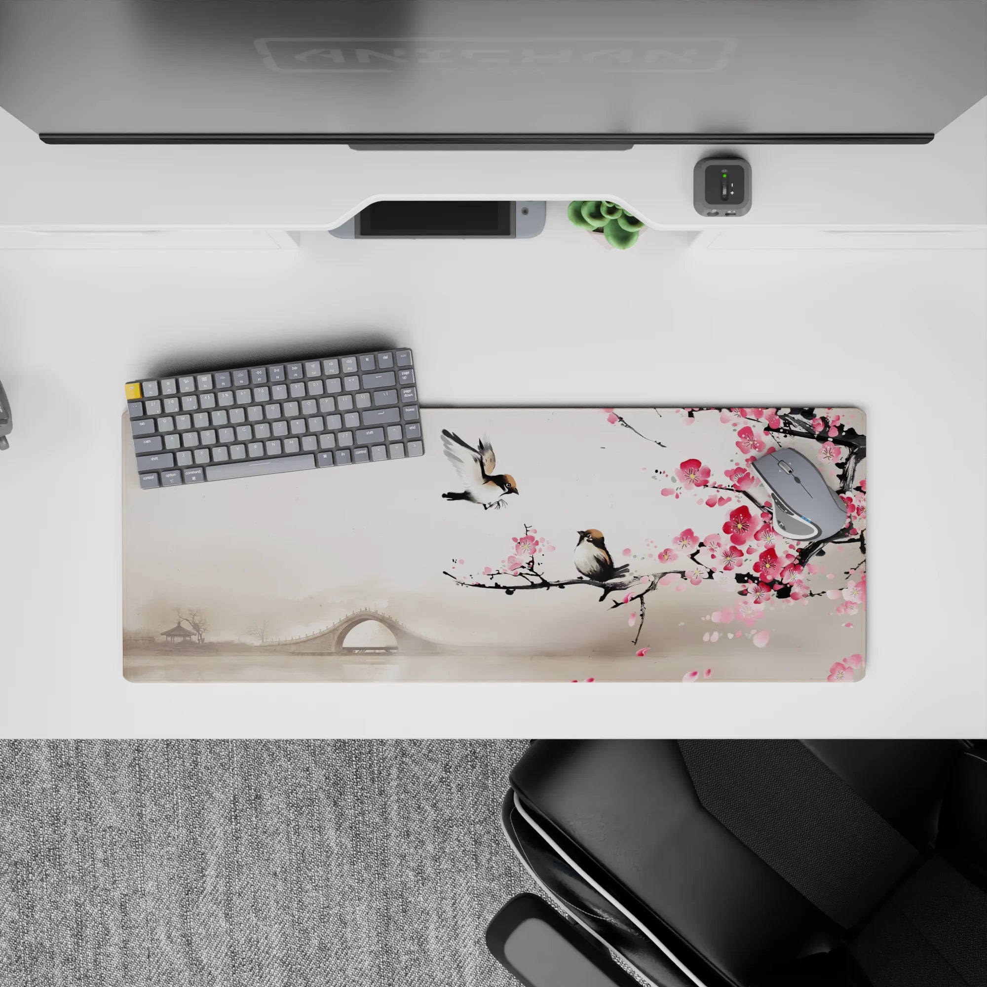 Zen-Japan Deskmat | Mousepad | Deskpad - Misty Blossoms - AniChan