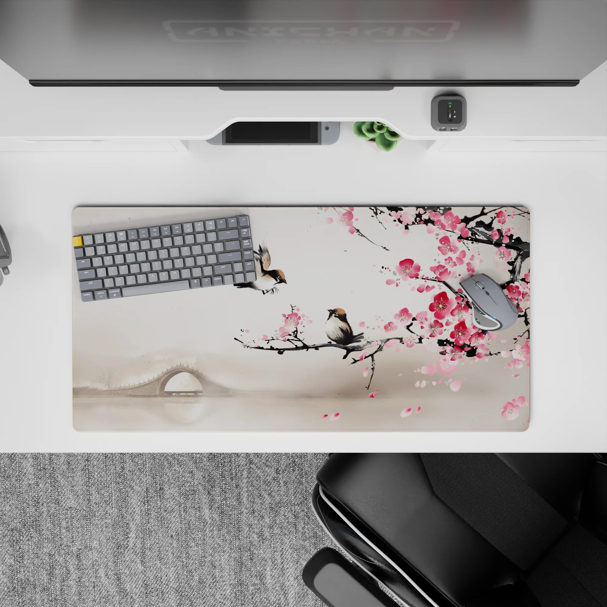 Zen-Japan Deskmat | Mousepad | Deskpad - Misty Blossoms - AniChan