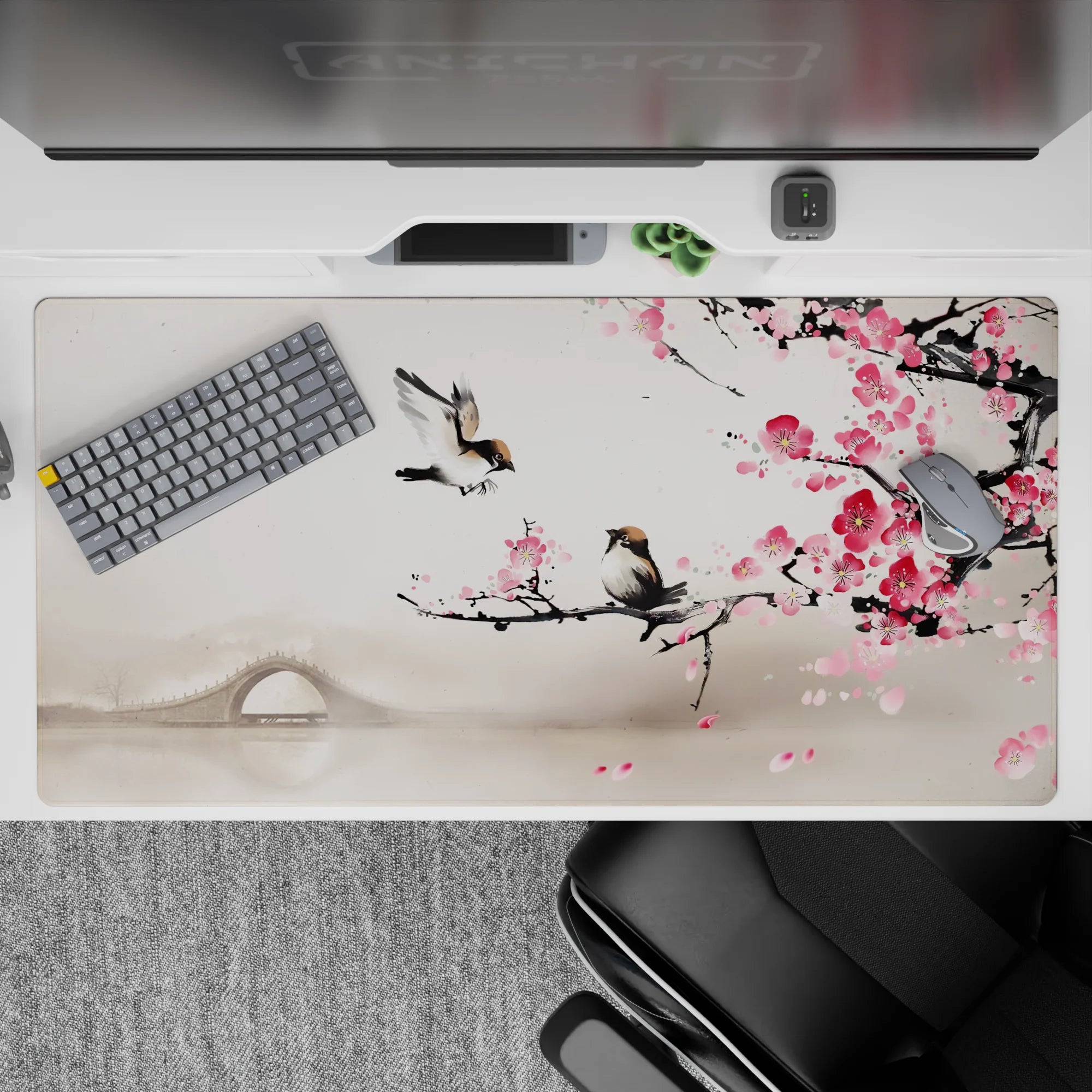 Zen-Japan Deskmat | Mousepad | Deskpad - Misty Blossoms - AniChan