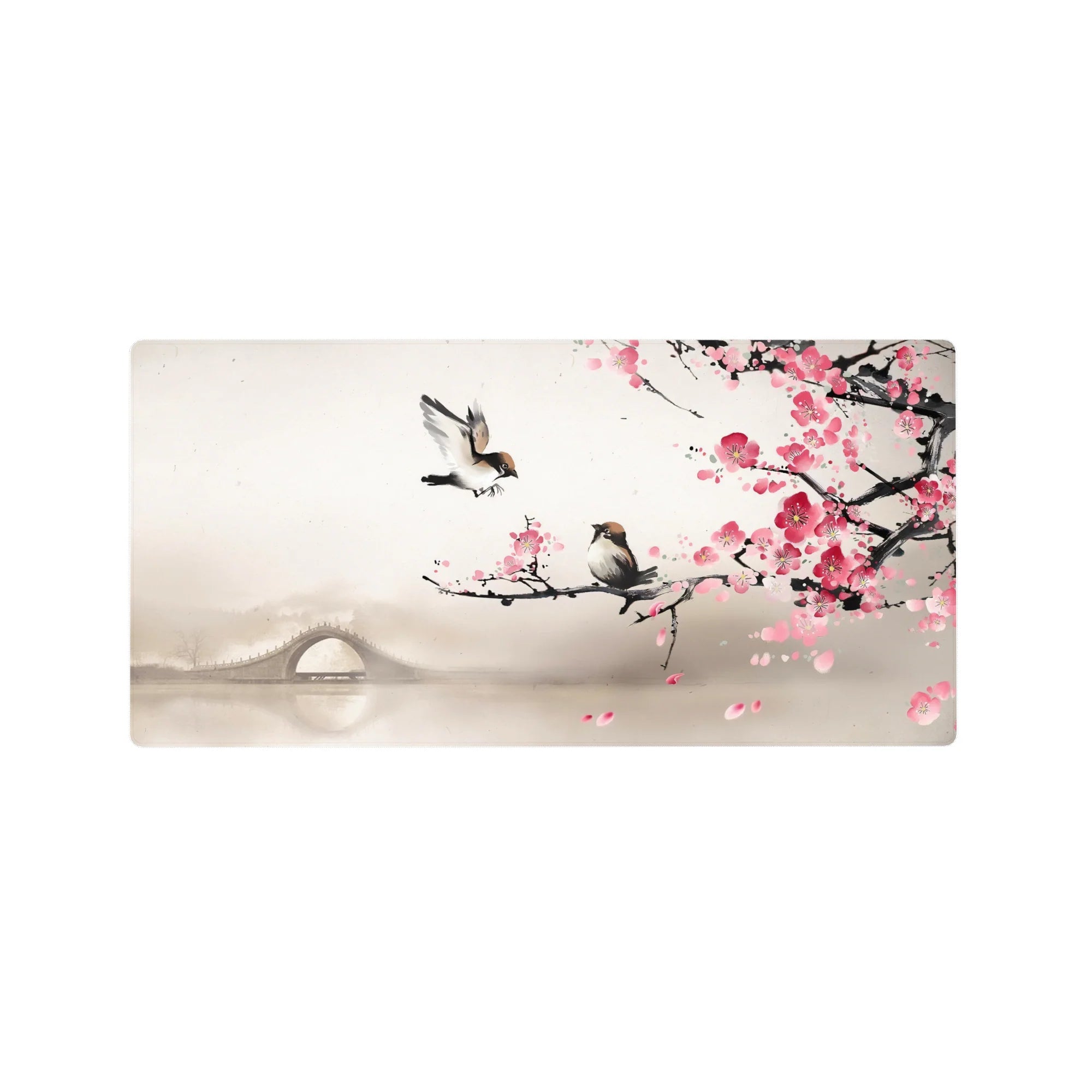 Zen-Japan Deskmat | Mousepad | Deskpad - Misty Blossoms - AniChan