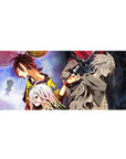 No Game No Life anime desk pad 36x16 inches with split cosmic art of Sora and Shiro.