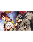 No Game No Life anime desk pad 40x20 inches with Sora and Shiro in a split cosmic scene.