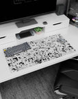 32x16 inches anime girl mouse pad featuring playful schoolgirls in skirts and big eyes across a busy comic scene.