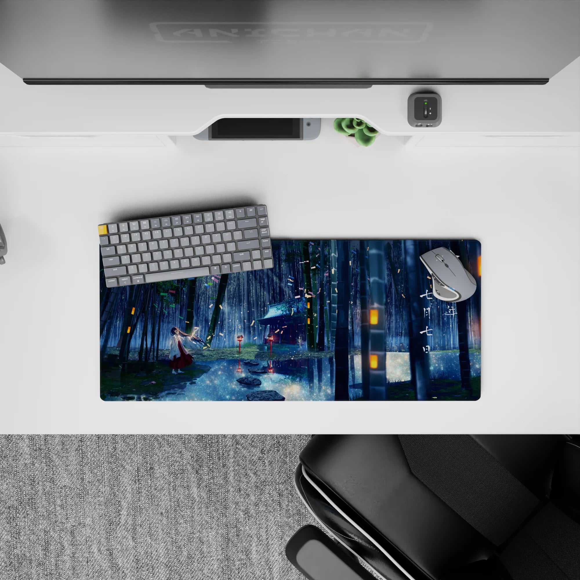 Fantasy Landscapes Deskmat | Mousepad | Deskpad - Mystical Bamboo Serenity