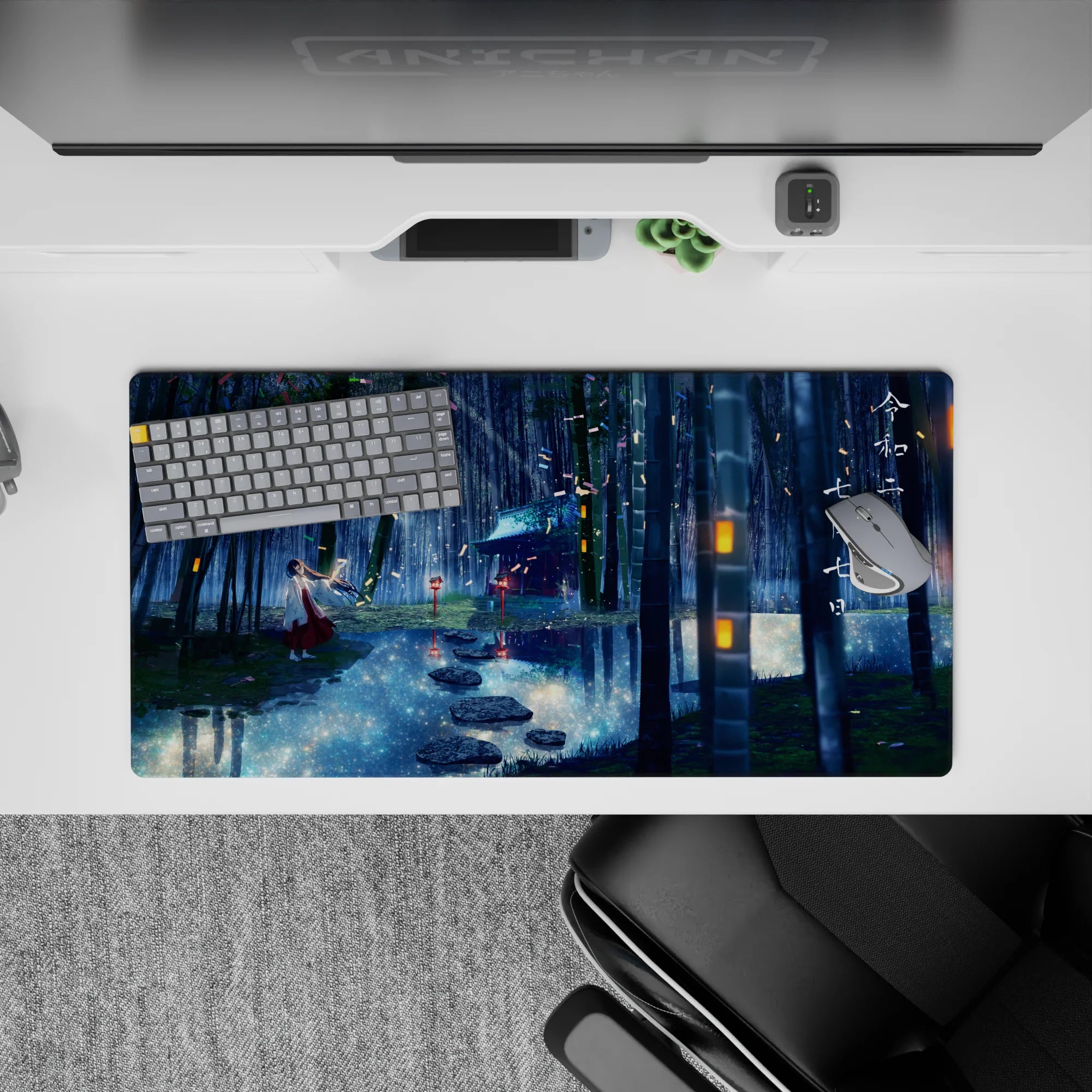 Fantasy Landscapes Deskmat | Mousepad | Deskpad - Mystical Bamboo Serenity