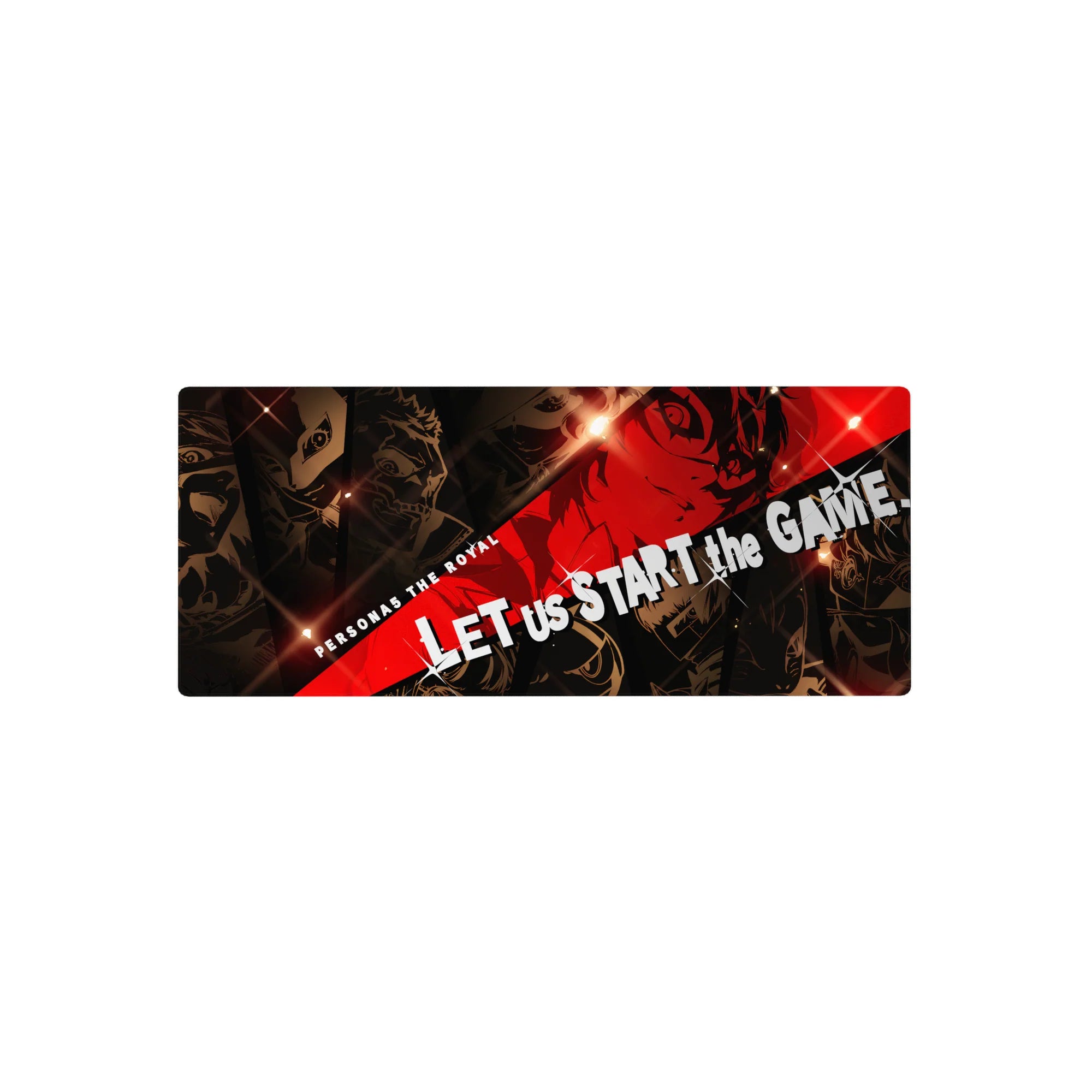 Persona 5 Royal mouse pad, 28x12 inches, featuring Joker and Phantom Thieves in dynamic design with bold reds and shadows.