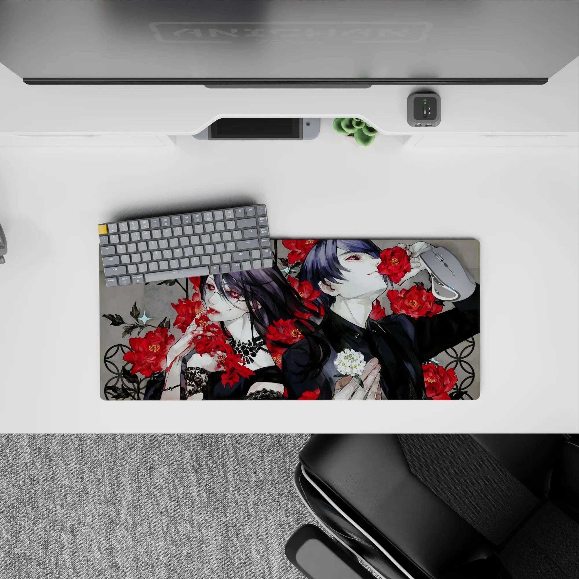 Tokyo Ghoul Deskmat | Mousepad | Deskpad - Crimson Rose Tragedy