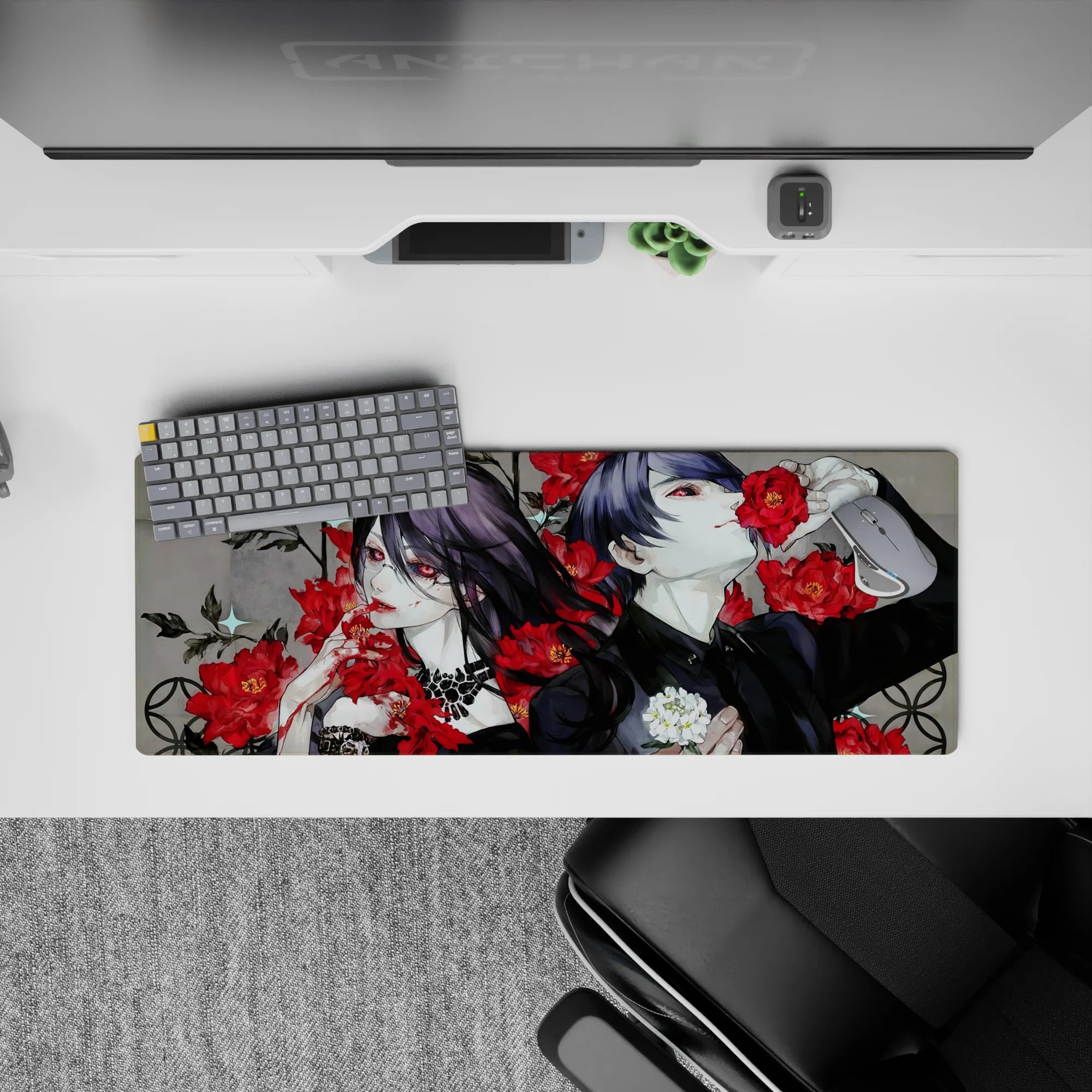 Tokyo Ghoul Deskmat | Mousepad | Deskpad - Crimson Rose Tragedy