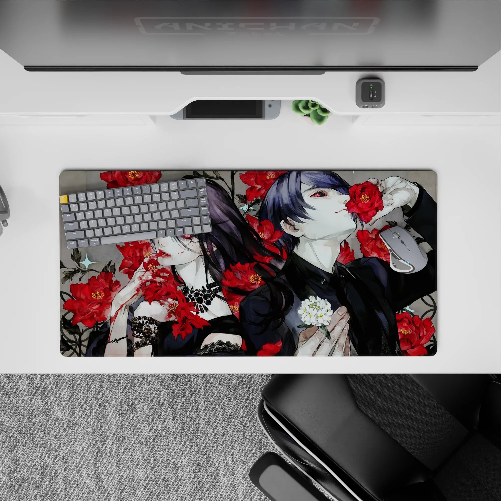 Tokyo Ghoul Deskmat | Mousepad | Deskpad - Crimson Rose Tragedy