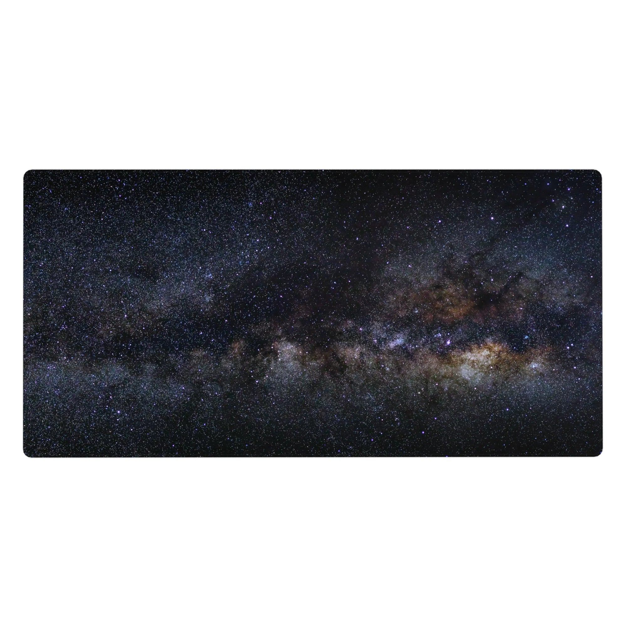 Galaxy swirl desk pad 40x20 inches with star-speckled night sky design for a sleek workspace.